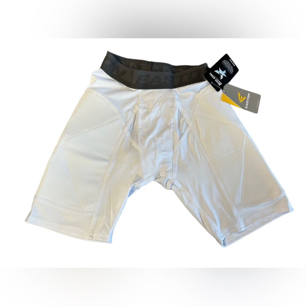 EASTON boys youth white sliding shorts w side pads youth size large NWT